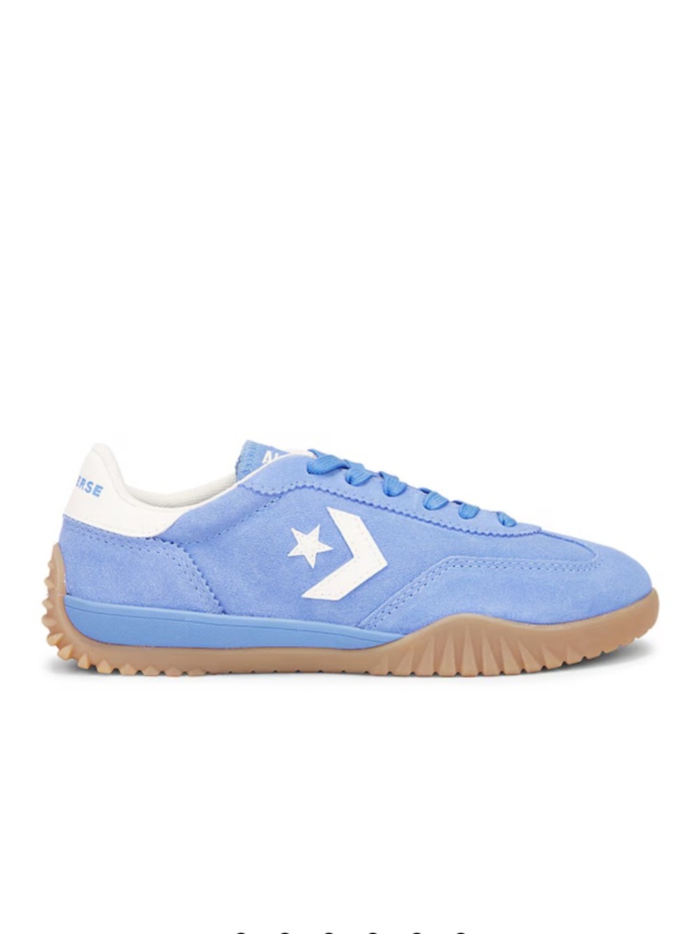 Converse Light Blue Suede Sneakers with Gum Sole
